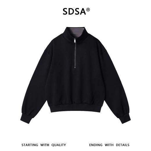 WY730SDSA春夏新款痞帅男装美式潮牌半拉链立领假两件卫衣百搭宽松上衣 商品图1