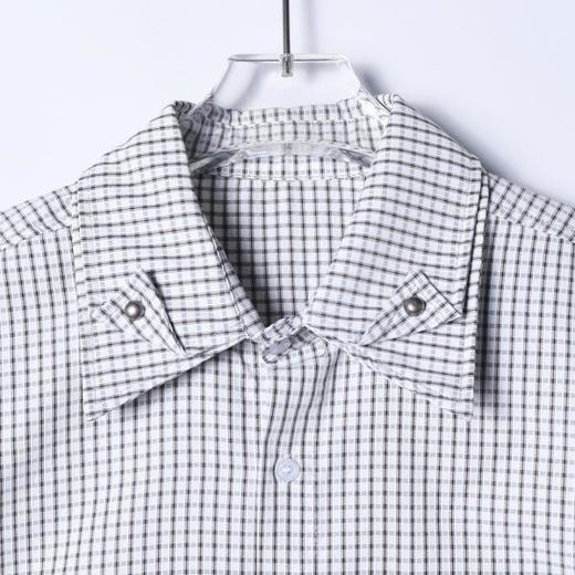 SDSA男士春夏新款痞帅男装时尚撞色格子铆钉翻领长袖衬衫百搭宽松 商品图1