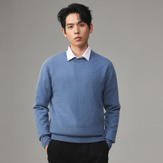 PALUOPO/PL 100%山羊绒圆领男衫ET23087R-A/约重260g帕罗 商品图6