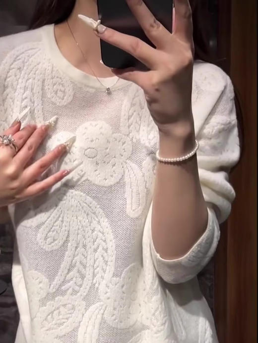 一路繁花重工提花毛衫进口织机独特浮雕提花 商品图7