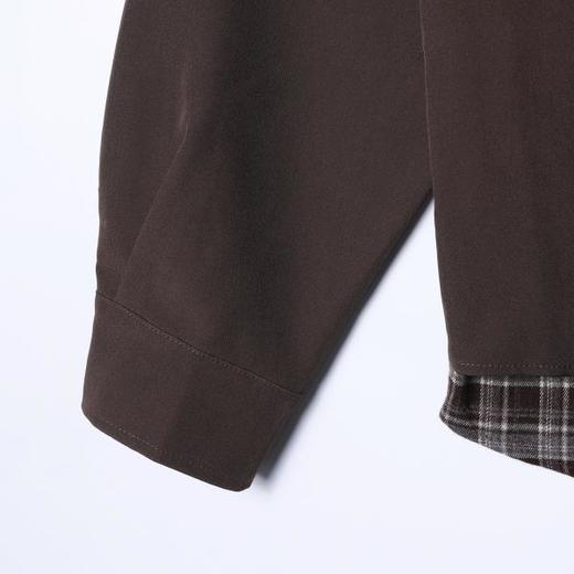 SDSA男士秋冬新款痞帅男装韩版时尚简约拼接格子领带衬衫百搭休闲 商品图3