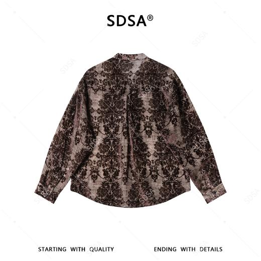 26CS15SDSA男装2026新款高贵轻奢时尚简约重工花卉立领衬衫百搭宽松衬衣 商品图5