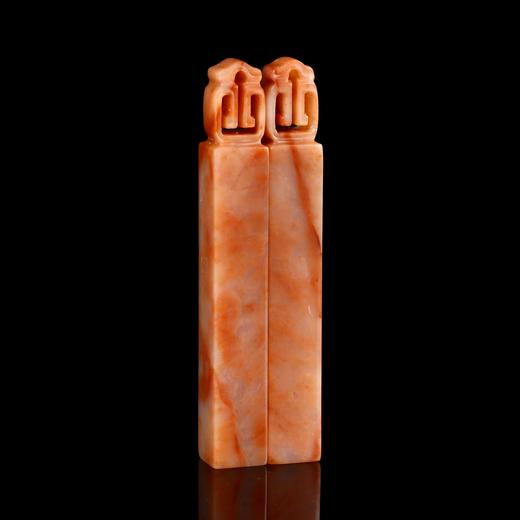 孤品17741老挝石博古钮章对章婚庆书画组合章结婚礼品一对-1.2*1.2*9.0cm 商品图2