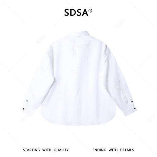 SDSA男装2026新款高贵轻奢时尚纯色简约翻领长袖衬衫休闲百搭衬衣 商品图4