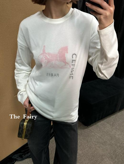 女款马年棉质双层假两件长袖T恤ba008 商品图3