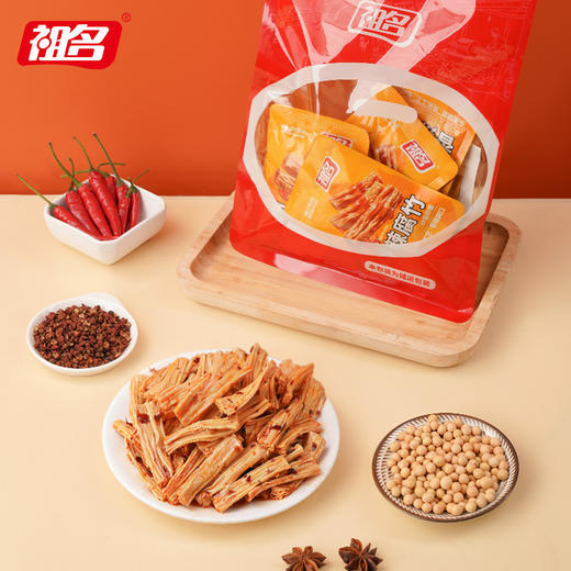 祖名捞汁香辣腐竹湖南特产零食卤制即食豆干下酒菜夜宵麻辣解馋 商品图8