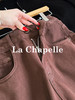 专柜实拍【磨毛阔腿裤】拉夏贝尔/La Chapelle全棉立体有型显瘦高腰卷边直筒阔腿百搭牛仔裤 商品缩略图10