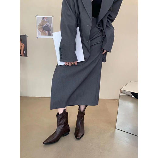 （黑色37无货勿拍）M-DAY新款GZ欧美手抓纹复古V口西部短靴（LH)154744352- 商品图3