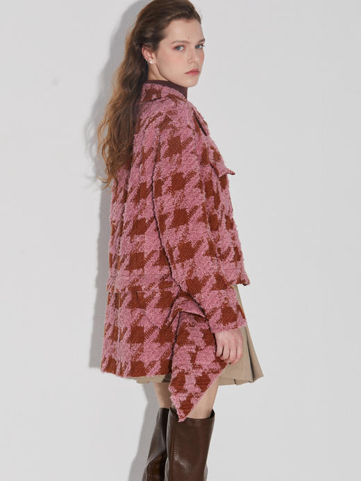 长短两穿设计感千鸟格羊毛 大衣外套 商品图3