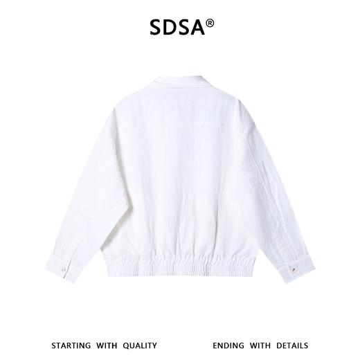 SDSA男士春夏新款痞帅男装老钱风商务纯色拉链翻领夹克外套百搭 商品图4