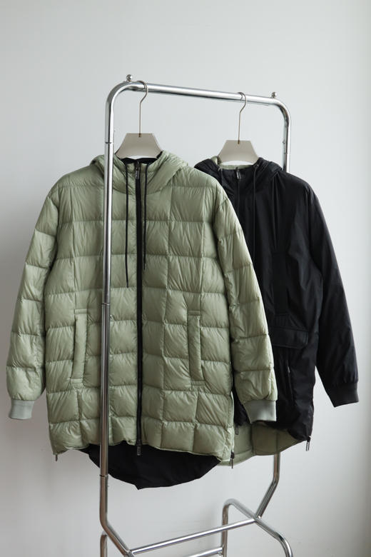 元单 E@ 双面穿燕尾中长款羽绒服 YR210 商品图3