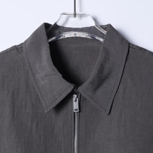 SDSA男士春夏新款痞帅男装老钱风商务纯色拉链翻领夹克外套百搭 商品图1