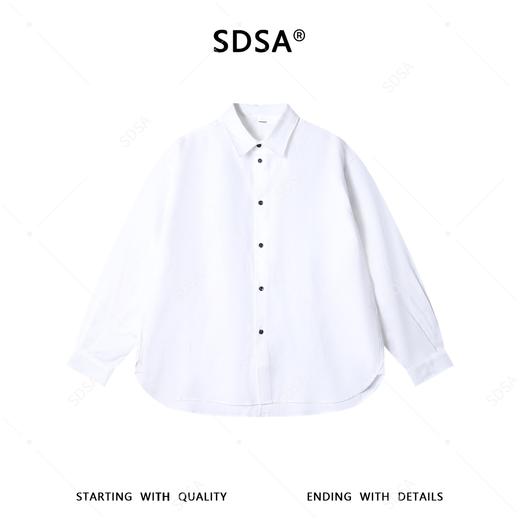 SDSA男装2026新款高贵轻奢时尚纯色简约翻领长袖衬衫休闲百搭衬衣 商品图0