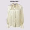 MAXRIENY软实力风穿搭v领醋酸衬衫女25冬款通勤风宽松长袖上衣(货号:MF86TP505) 商品缩略图4