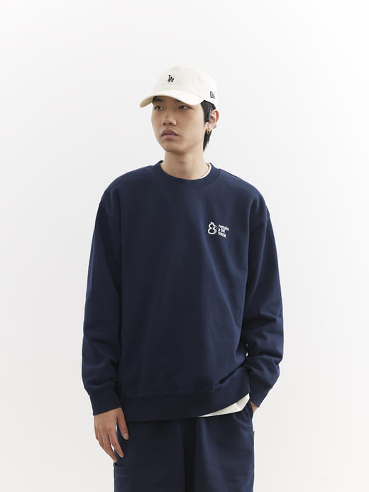 吃茶去chichaqu26春夏经典宽松休闲印花全棉圆领卫衣复古山系百搭 商品图1