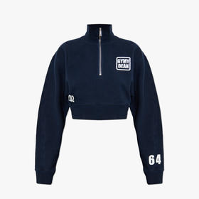 DSQUARED2 女士字母徽标印花棉质短款卫衣 深蓝色 S75GU0604 S25030 524