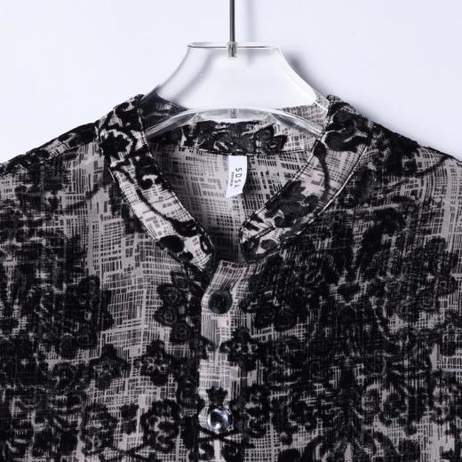 26CS15SDSA男装2026新款高贵轻奢时尚简约重工花卉立领衬衫百搭宽松衬衣 商品图2