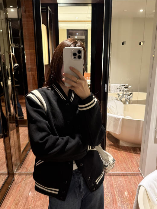 YS*原单Teddy撞色拼皮羊毛棒球服官网同步 商品图11