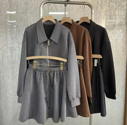 原单独立设计师拉链细闪闪卫衣外套+百褶裙 商品图0