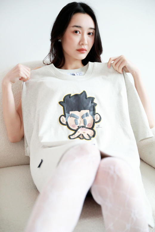 复古大印花tee，面料是真的棒。街头美式圆领正肩宽松t恤E013188 商品图10