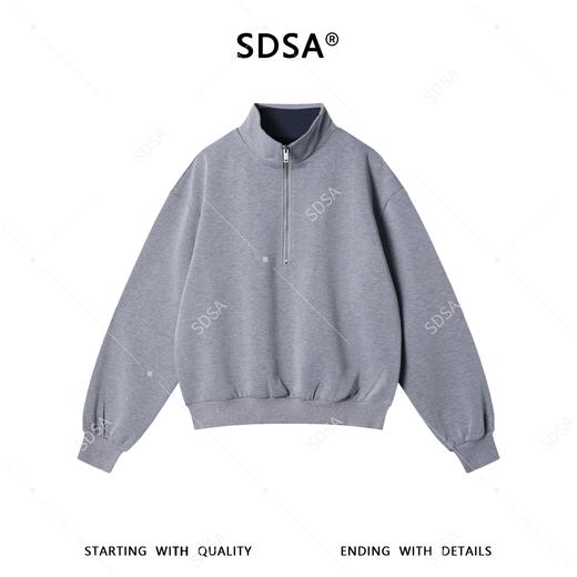 WY730SDSA春夏新款痞帅男装美式潮牌半拉链立领假两件卫衣百搭宽松上衣 商品图1