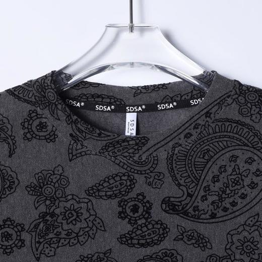 26T47SDSA男装2026新款高贵轻奢韩版简约植绒腰果花卉圆领长袖T恤舒适 商品图2