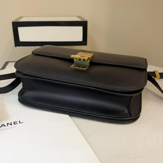 CELINE Classic box 黑金 中号 box牛 斜挎包 商品图1