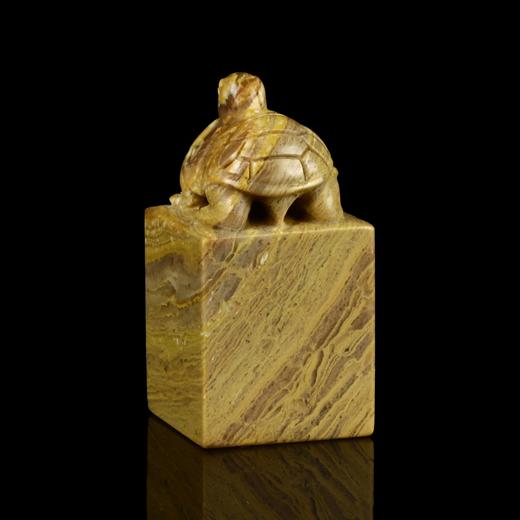孤品17703 木纹石龟钮方章姓名章书画印章藏书印-2.5*2.5*4.8cm 商品图2
