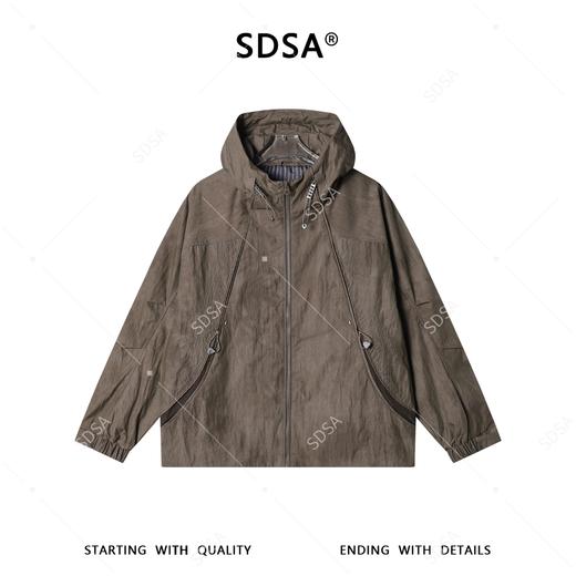 SDSA男士春夏新款痞帅男装美式时尚拼接拉链立领连帽夹克外套百搭 商品图0