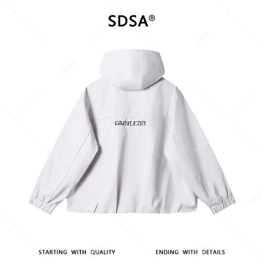 SDSA男装2026新款高贵轻奢美式百搭纯色拉链立领连帽夹克外套宽松 商品图4