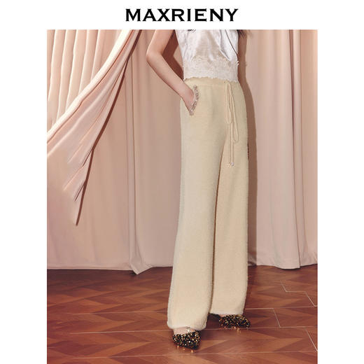 MAXRIEN【商场同款】2025冬长裤针织女秋冬高腰阔腿裤(货号:MF86TR509) 商品图2
