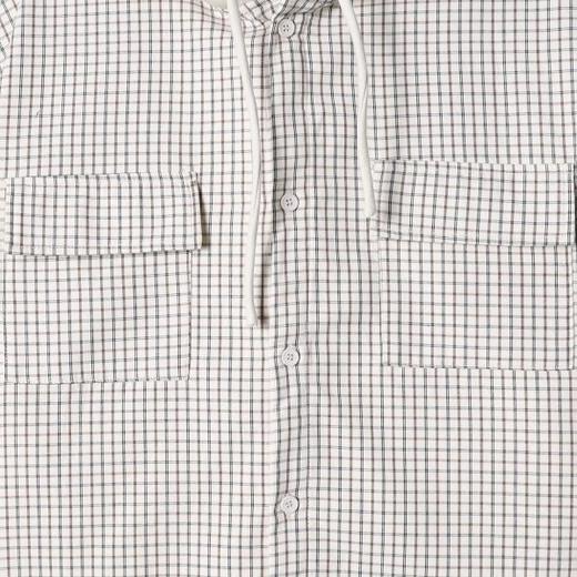 31037SDSA男士秋冬新款痞帅男装潮牌撞色格子拼接设计连帽衬衫百搭时尚 商品图3