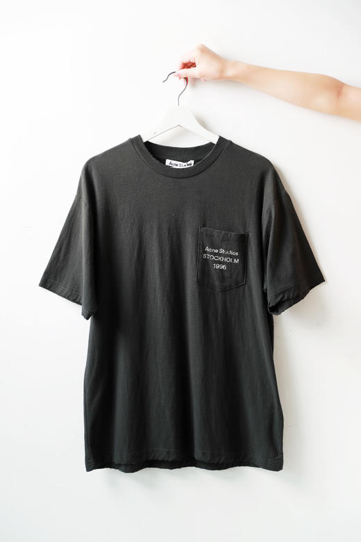 字母口袋tee，水洗做旧工艺。Oversize宽松基础款情侣t恤E013158 商品图11