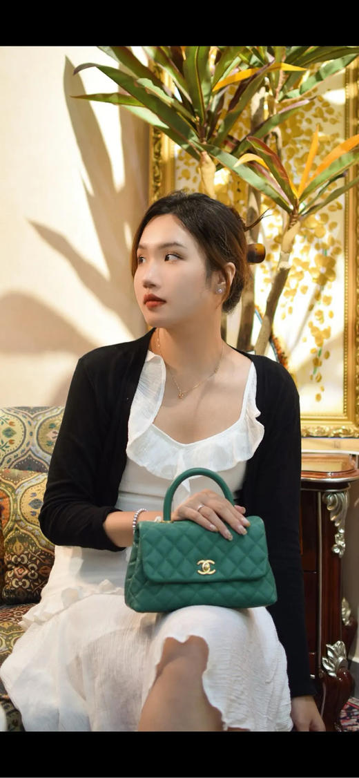 Chanel cocohandle 荔枝纹牛皮 绿色 小号 斜挎包 商品图2