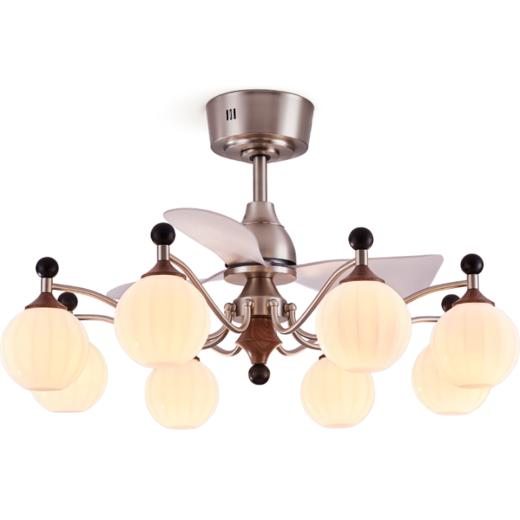 新品双倍积分🔥OPPLE欧普照明咖啡豆26款风扇灯中古风胡桃木色复古客厅餐厅装饰灯 商品图5