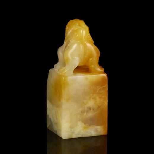 孤品17708老挝冻石田黄石貔貅钮章姓名章收藏章-2.5*2.5*5.8cm 商品图1