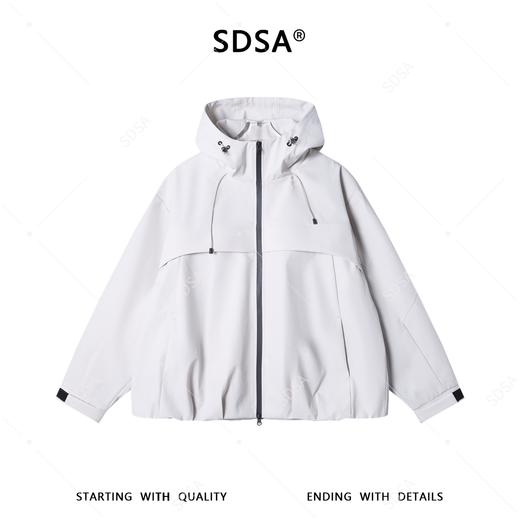 SDSA男装2026新款高贵轻奢美式百搭纯色拉链立领连帽夹克外套宽松 商品图0