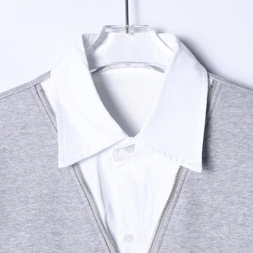 56002SDSA男装2026新款高贵轻奢韩版时尚拼接撞色假两件翻领卫衣百搭 商品图1