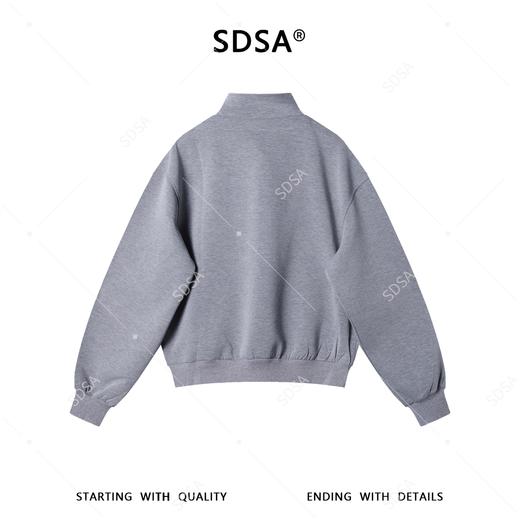 WY730SDSA春夏新款痞帅男装美式潮牌半拉链立领假两件卫衣百搭宽松上衣 商品图5