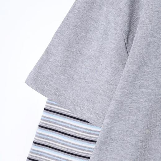 26008SDSA男装2026新款高贵轻奢设计师拼接条纹圆领假两件长袖T恤百搭 商品图5