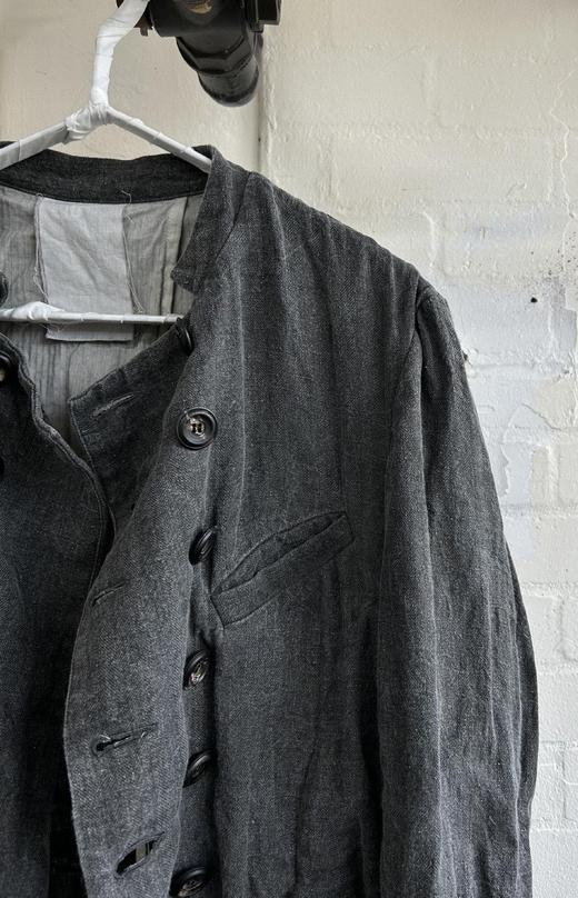 John Alexander Skelton 26SS 墨染亚麻双排扣夹克 商品图5