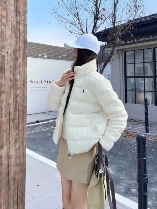 F020102复古时髦精典logo刺绣羊毛针织面包羽绒服女款 商品图9