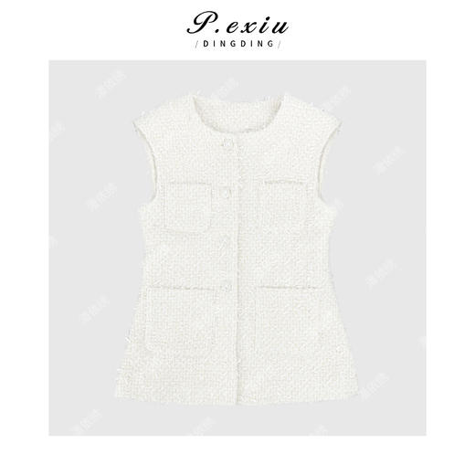 04-2潘依绣丁丁宠粉小香千金风修身气质马甲背心Q13972 商品图0