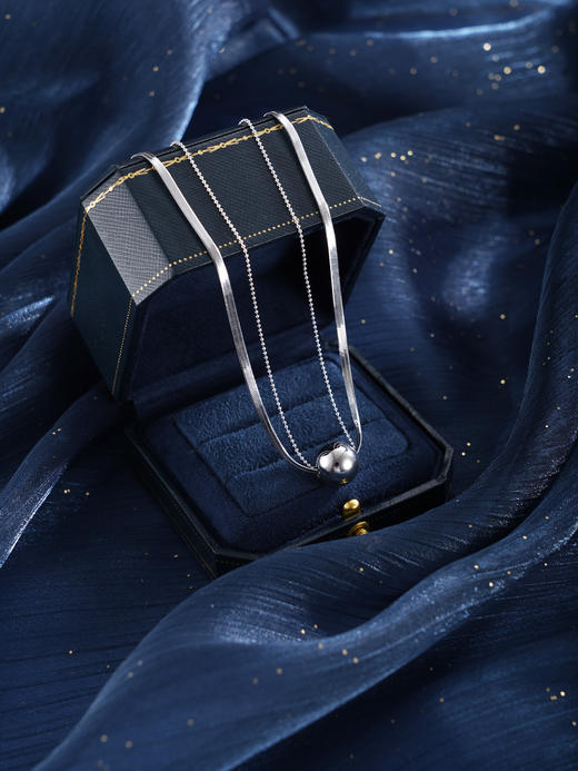 子佩集【岁月静美】银S925套链【FYL-0303】项链时尚双层吊球2601 商品图2