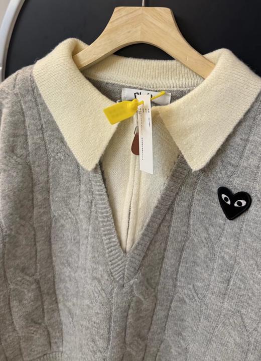 F020124春秋季学院风撞色Polo领半拉链针织衫 商品图13