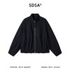 SDSA男装2026新款高贵轻奢韩版纯色褶皱拉链立领夹克外套百搭时尚 商品缩略图0