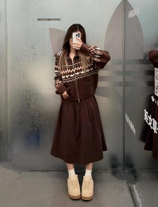 F020138新款宽松提花双开拉链运动针织开衫外套女 商品图5