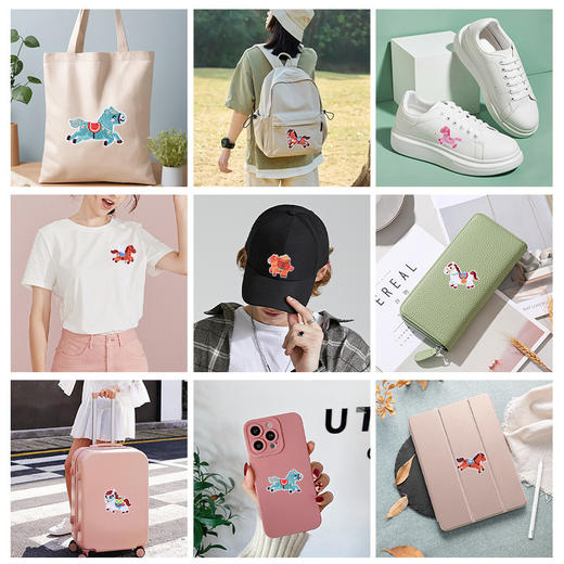 【9.9元5个刺绣贴 打造独无二的文具】可爱毛绒白色小狗/卡通小熊/小马/kitty猫/水果刺绣贴衣服补丁贴 DIY装饰贴纸书包文具盒贴 自粘贴布贴 【开学装备】 商品图6