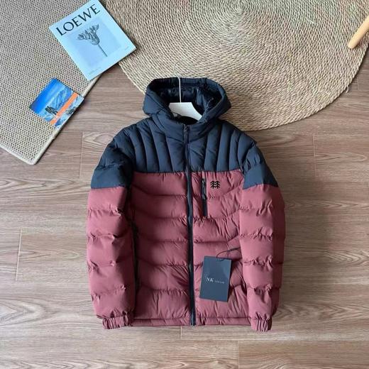 F020114情侣款排骨款设计拼色羽绒棉服 商品图1