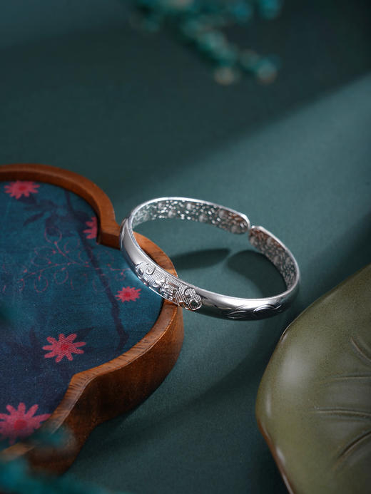 子佩集【福运莲莲】银S999手镯【YHSZ0141】福字金鱼莲花2601 商品图5